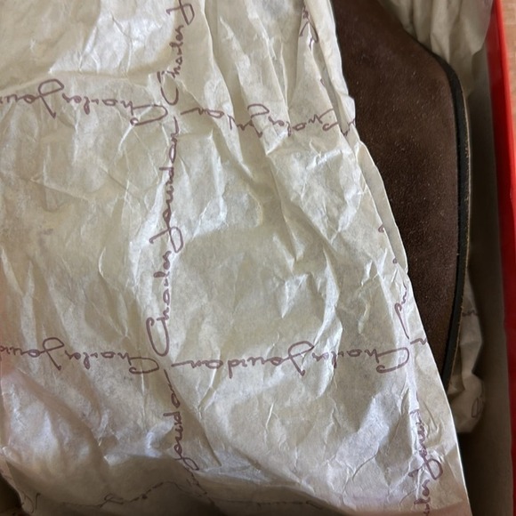 80s vintage Charles Jourdan Paris, brown suede heels, 7.5 inbox - Picture 7 of 8